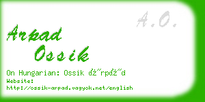 arpad ossik business card